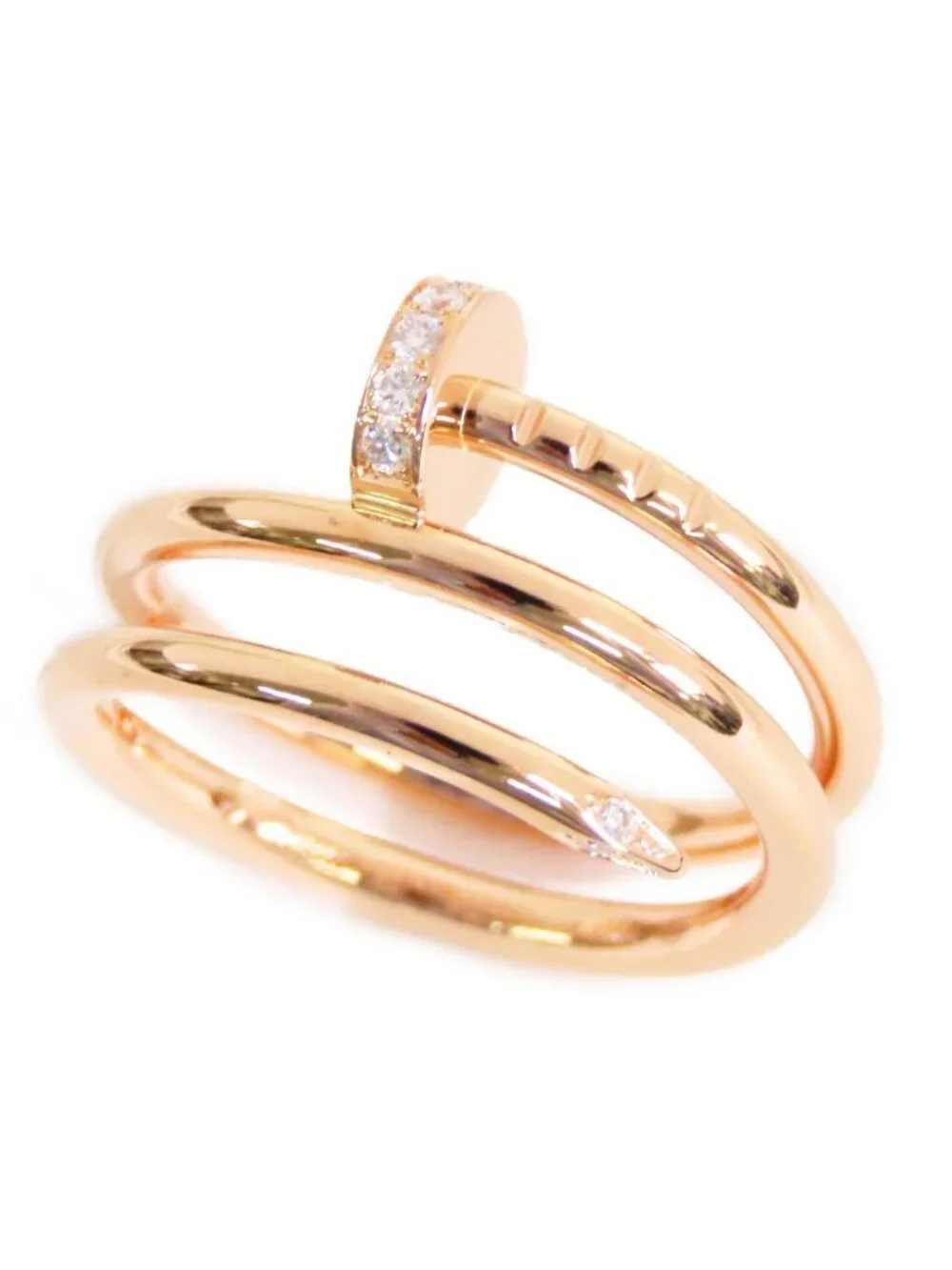 Cartier Juste un Clou Double Pink Gold 18K Diamond 48 Ring